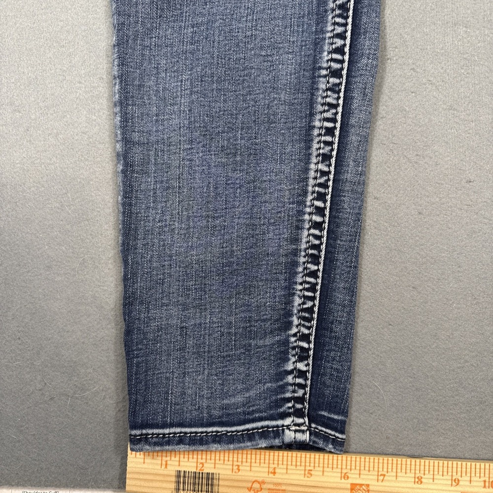 Rock Revival Kerra Easy Skinny Stretch Jean WOMEN 32x29 WHISKERING THICK STITCH - Picture 5 of 9